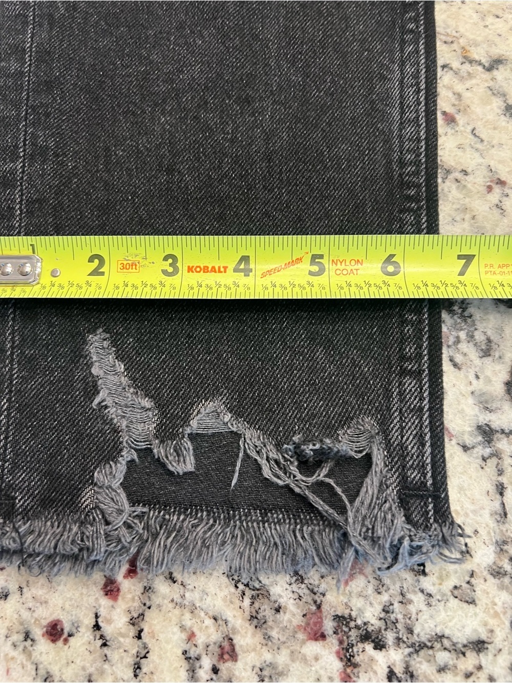 ZARA Black Distressed High Rise Straight Denim Jeans Frayed Hem Pockets - Picture 6 of 13